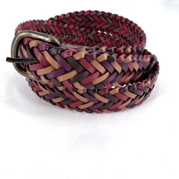 Vintage Womens Genuine Leather Braided Multicolored Boho Bohemian Festival Rock - Picture 1 of 7
